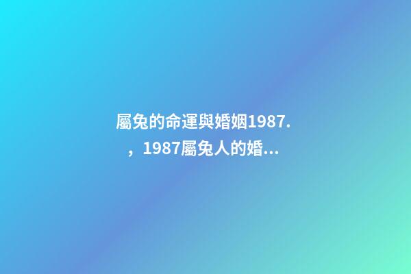 屬兔的命運與婚姻1987.，1987屬兔人的婚姻與命運如何 87年屬兔35歲2022婚姻